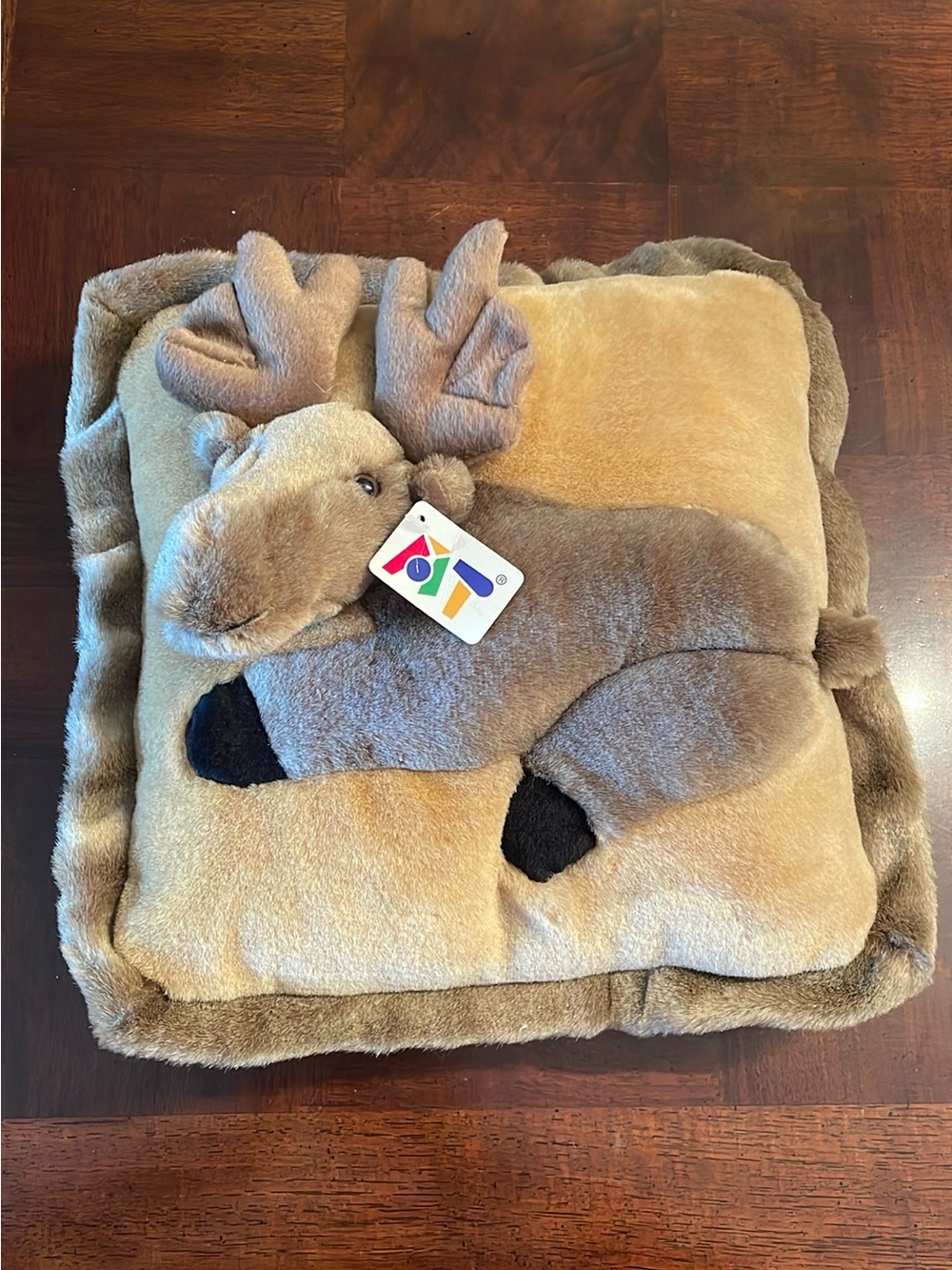 Jaag Moose Deer Vintage Plush Throw Pillow 12" x 12" Bedding Sofa Novelty